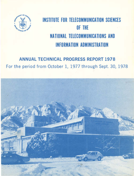 FY 1978 Technical Progress Report