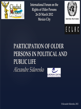 Participation of Older Persons in Political And