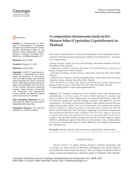 Caryologia International Journal of Cytology, Cytosystematics and Cytogenetics