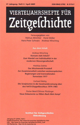 Vierteljahrshefte Für Zeitgeschichte Jahrgang 57(2009) Heft 2