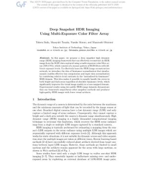 Deep Snapshot HDR Imaging Using Multi-Exposure Color Filter Array