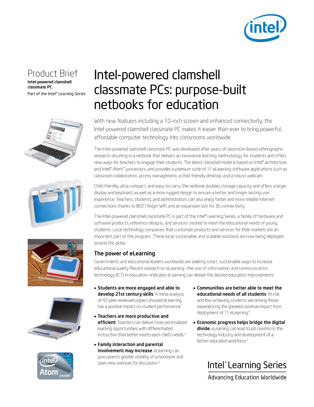 Product Brief: Intel-Powered Clamshel Classmate PC
