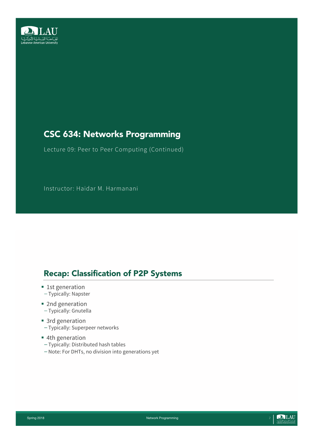 CSC 634: Networks Programming