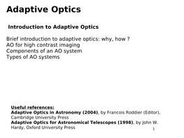 Adaptive Optics