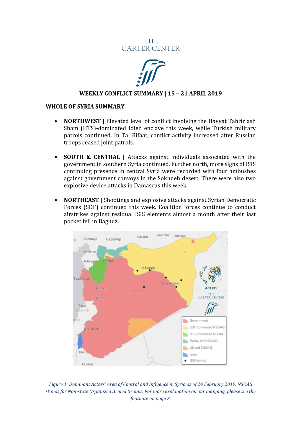 Weekly Conflict Summary | 15 – 21 April 2019