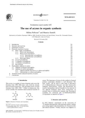 The Use of Arynes in Organic Synthesis