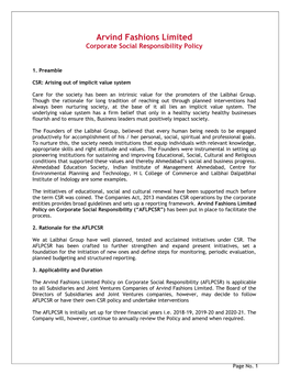 CSR Policy and Undertake Interventions