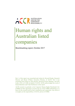 Human Rights and Australian Listed Companies