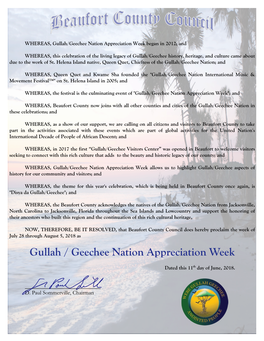 Gullah / Geechee Nation Appreciation Week