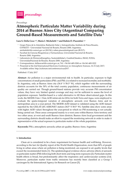 Argentina) Comparing Ground-Based Measurements and Satellite Data †