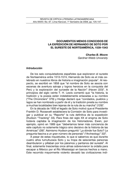 Documentos Menos Conocidos De La Expedición De Hernando De Soto Por El Sureste De Norteamérica, 1539-1543