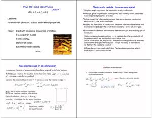 Phys 446 Solid State Physics Lecture 7 (Ch. 4.1 – 4.3, 4.6.) Last Time