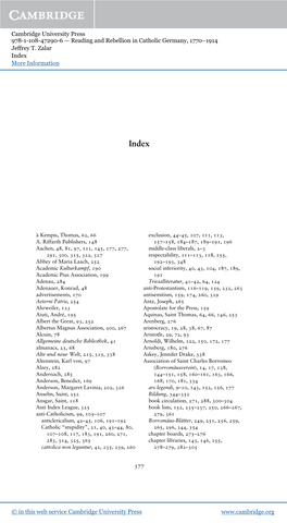 Cambridge University Press 978-1-108-47290-6 — Reading and Rebellion in Catholic Germany, 1770–1914 Jeffrey T