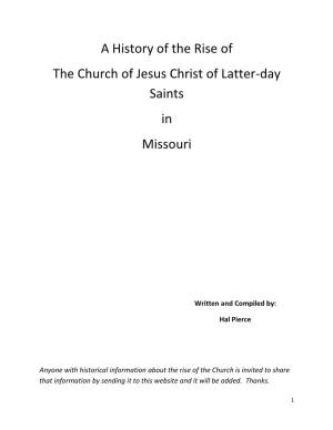 A History of the Rise of the Church of Jesus Christ of Latter-Day Saints in Missouri