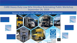 CARB Heavy-Duty Low Nox Omnibus Rulemaking Public Workshop