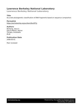 Accurate Phylogenetic Classification of DNA Fragments Based on Sequence Composition