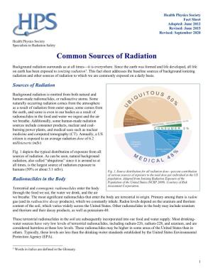 Background Radiation Fact Sheet