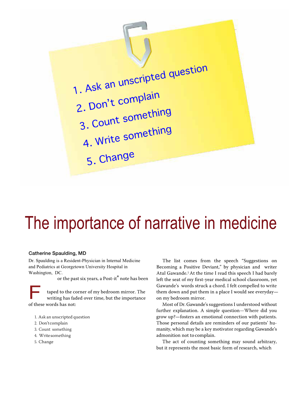 The Importance of Narrative in Medicine