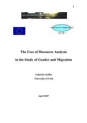 The Uses of Discourse Analysis in the Study of Gender and Migration