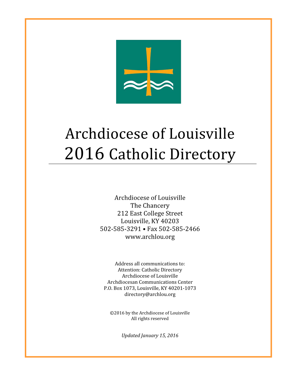 Archdiocese of Louisville 2016 Catholic Directory