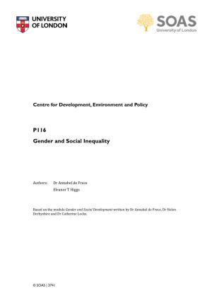 P116 Gender and Social Inequality