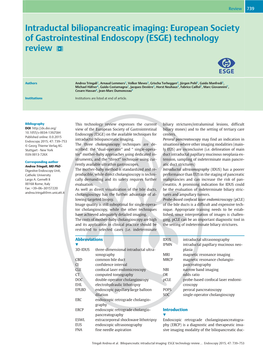 Intraductal Biliopancreatic Imaging: European Society of Gastrointestinal Endoscopy (ESGE) Technology Review
