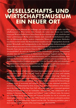 Und Städtebau Das Gesellschafts- Und Wirt- Schaftsmuseum in Wien Hervor