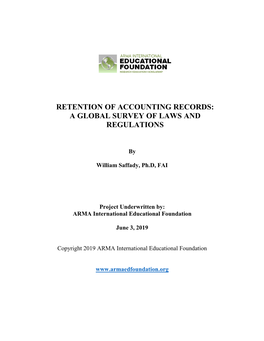Retention of Accounting Records: a Global Survey of Laws and Regulations