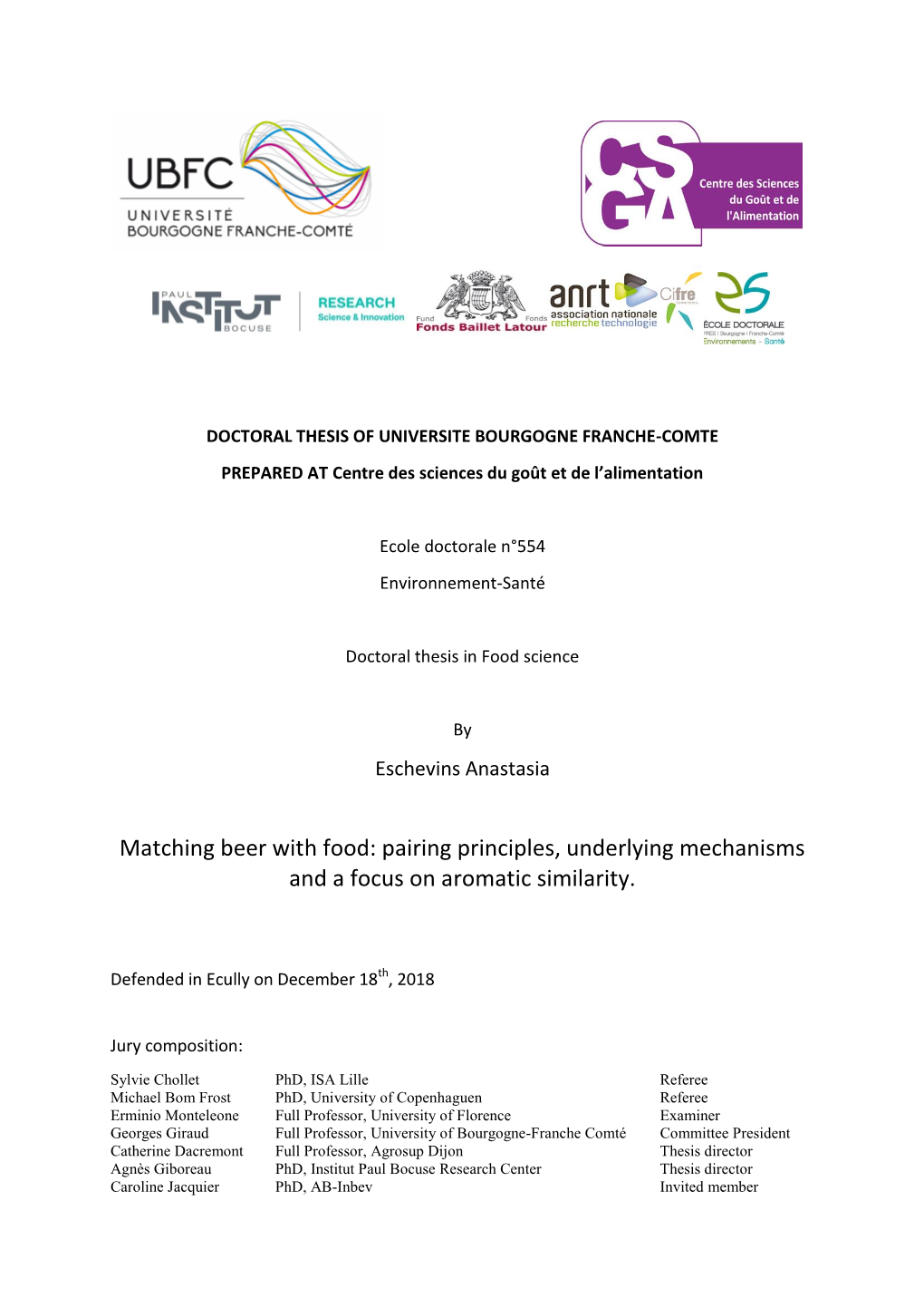 Matching Beer with Food: Pairing Principles, Underlying Mechanisms and a Focus on Aromatic Similarity