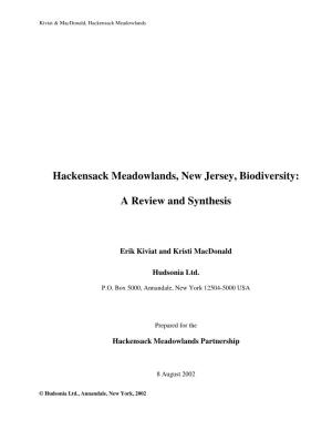Hackensack Meadowlands, New Jersey, Biodiversity: a Review and Synthesis