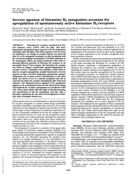 Inverse Agonism of Histamine H2 Antagonists Accounts for Upregulation of Spontaneously Active Histamine H2 Receptors MARTINE J