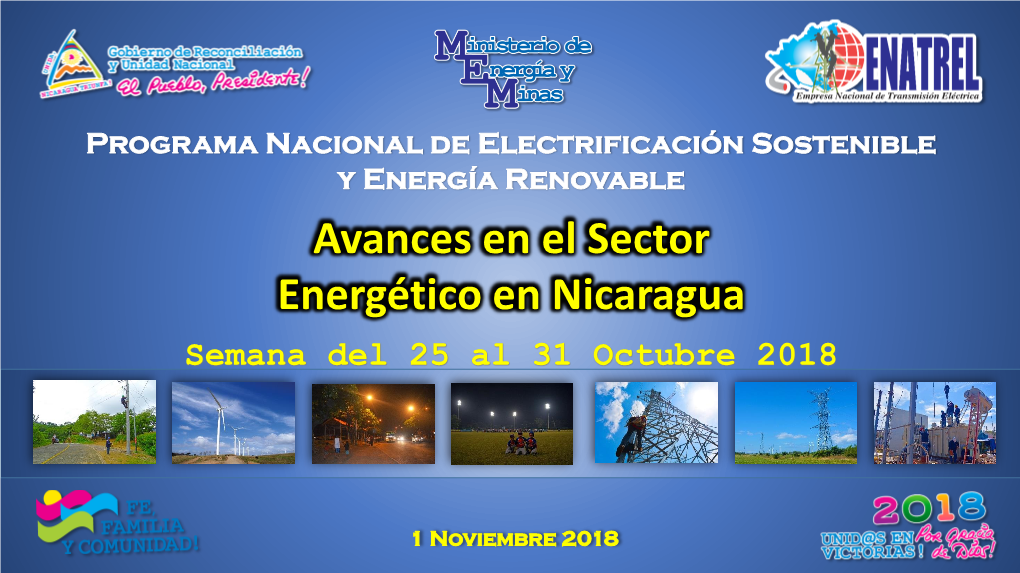 Avances En El Sector Energético En Nicaragua Semana Del 25 Al 31 Octubre 2018