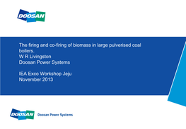 The Firing and Co-Firing of Biomass in Large Pulverised Coal Boilers