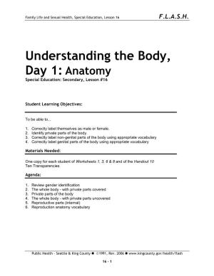 Understanding the Body, Day 1: Anatomy Special Education: Secondary, Lesson #16
