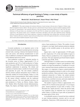 Technical Efficiency of Goat Farming in Turkey: a Case Study of Isparta