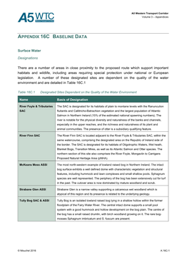 Appendix 16C Baseline Data