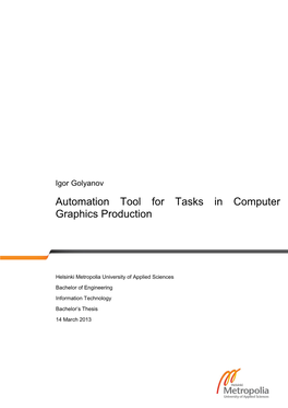 Automation Tool for Tasks in Computer Graphics Production