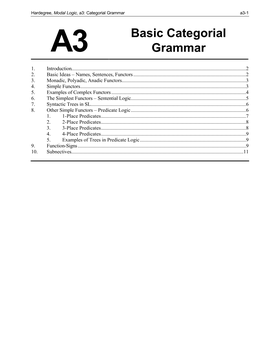 A3 Basic Categorial Grammar