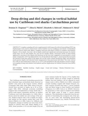 Deep-Diving and Diel Changes in Vertical Habitat Use by Caribbean Reef Sharks Carcharhinus Perezi