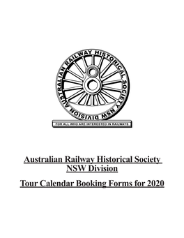 Australian Railway Historical Society NSW Division Tour Calendar