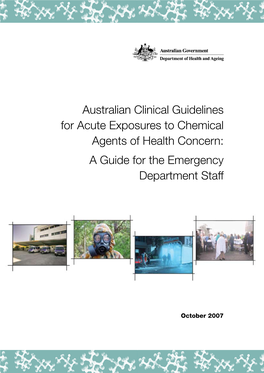 Australian Clinical Guidelines for Acute Exposures to Chemical Agents of Health Concern: a Guide for the Emergency Department Staff