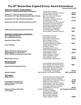 39Th Nomination List Revised