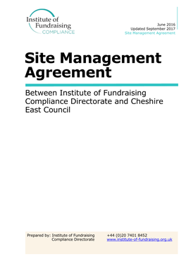 Site Management Agreement