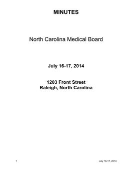 July 16-17, 2014 1203 Front Street Raleigh, North Carolina