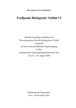 Treffpunkt Biologische Vielfalt VI