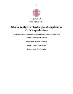 Strain Analysis of Hydrogen Absorption in Cr/V Superlattices