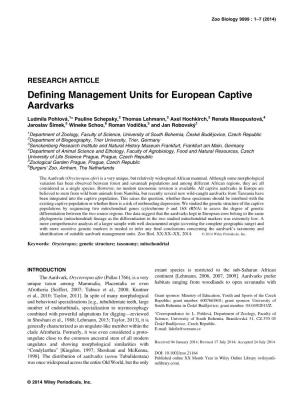 Defining Management Units for European Captive
