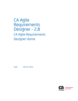 2.8 CA Agile Requirements Designer Home