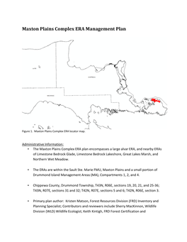 Maxton Plains Complex ERA Management Plan