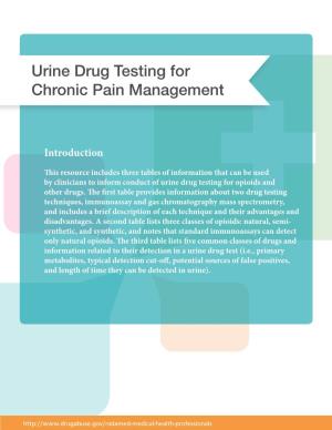 Urine Drug Testing for Chronic Pain Management